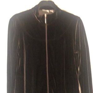 CHICOS dark rich brown velvet two piece sweat jogger outfit. Size 1 (Medium).